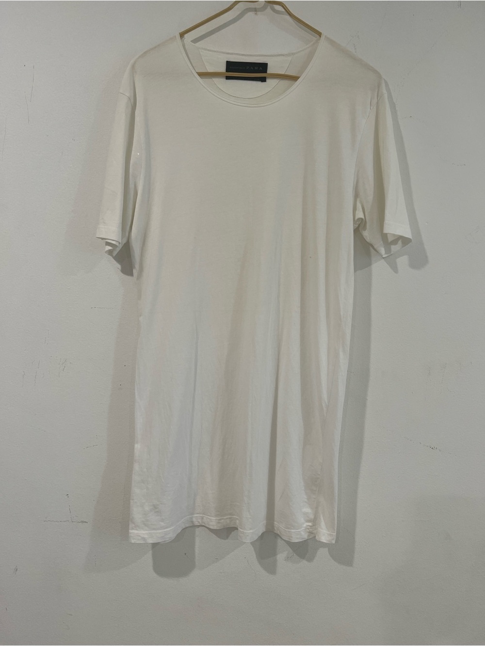 Zara Crew Neck Short Sleeve Shirt dress - White M